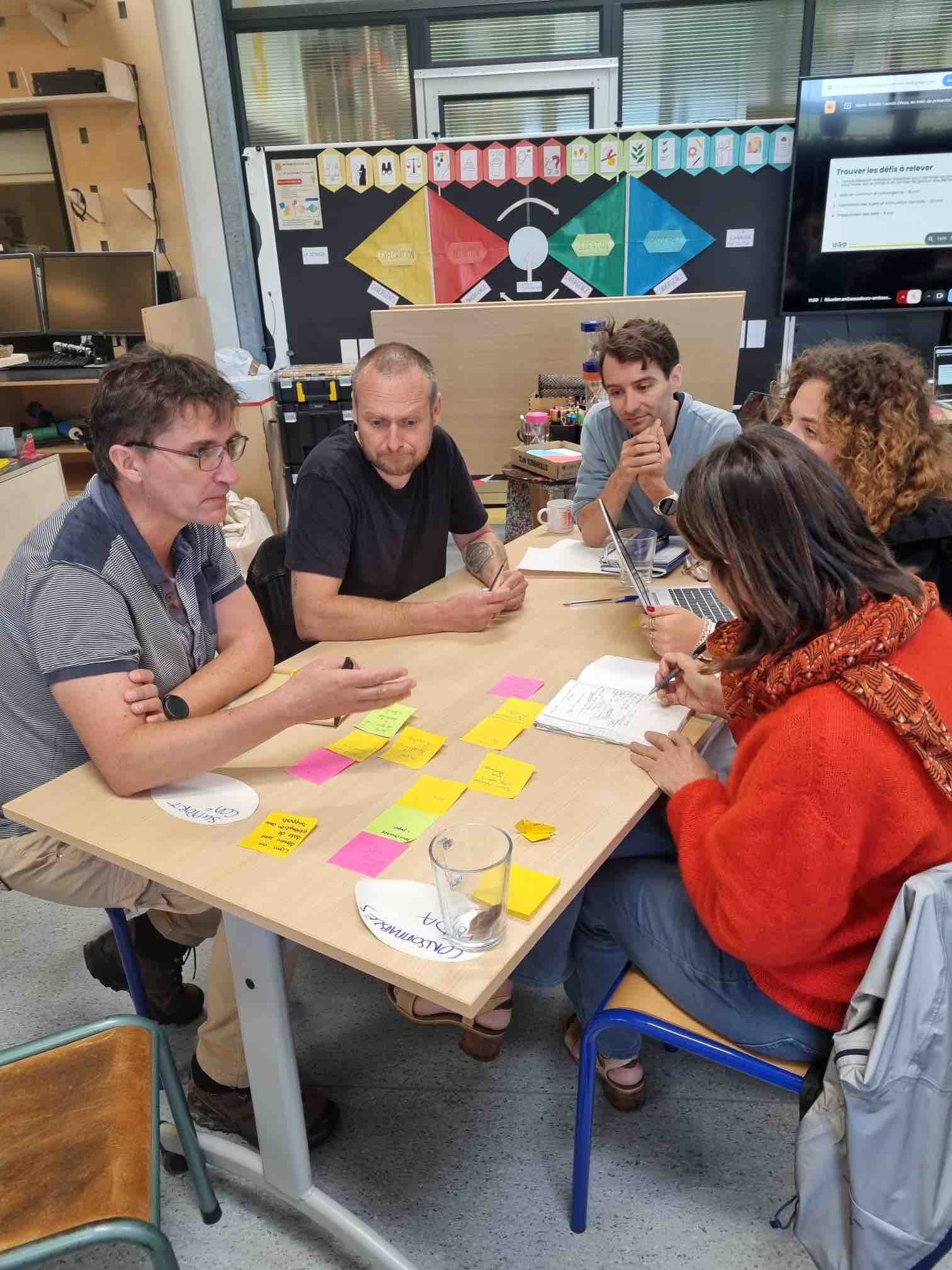equipe du rallye creatif en réflexion