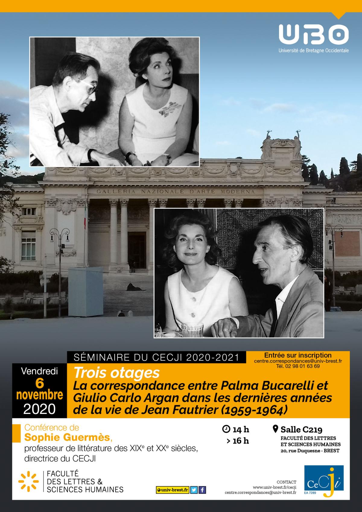Trois otages La correspondance entre Palma Bucarelli et Giulio Carlo Argan dans les dernières années de la vie de Jean Fautrier (1959-1964)