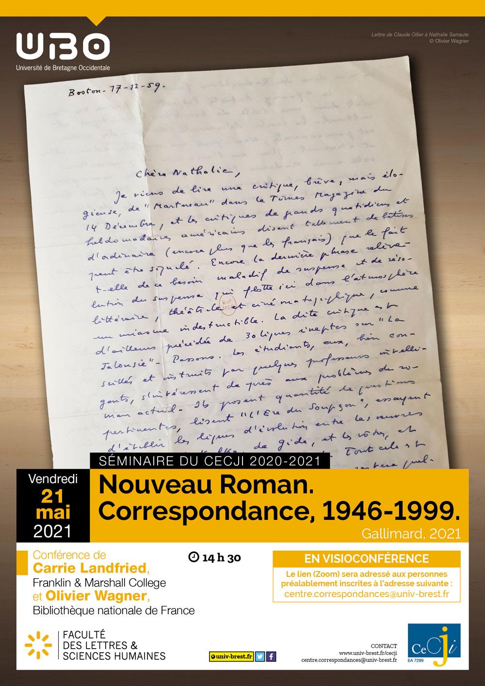 Nouveau Roman. Correspondance, 1946-1999.