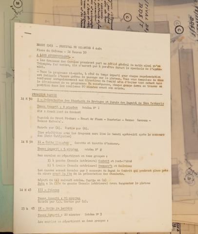 Programme et extraits de plans de fêtes