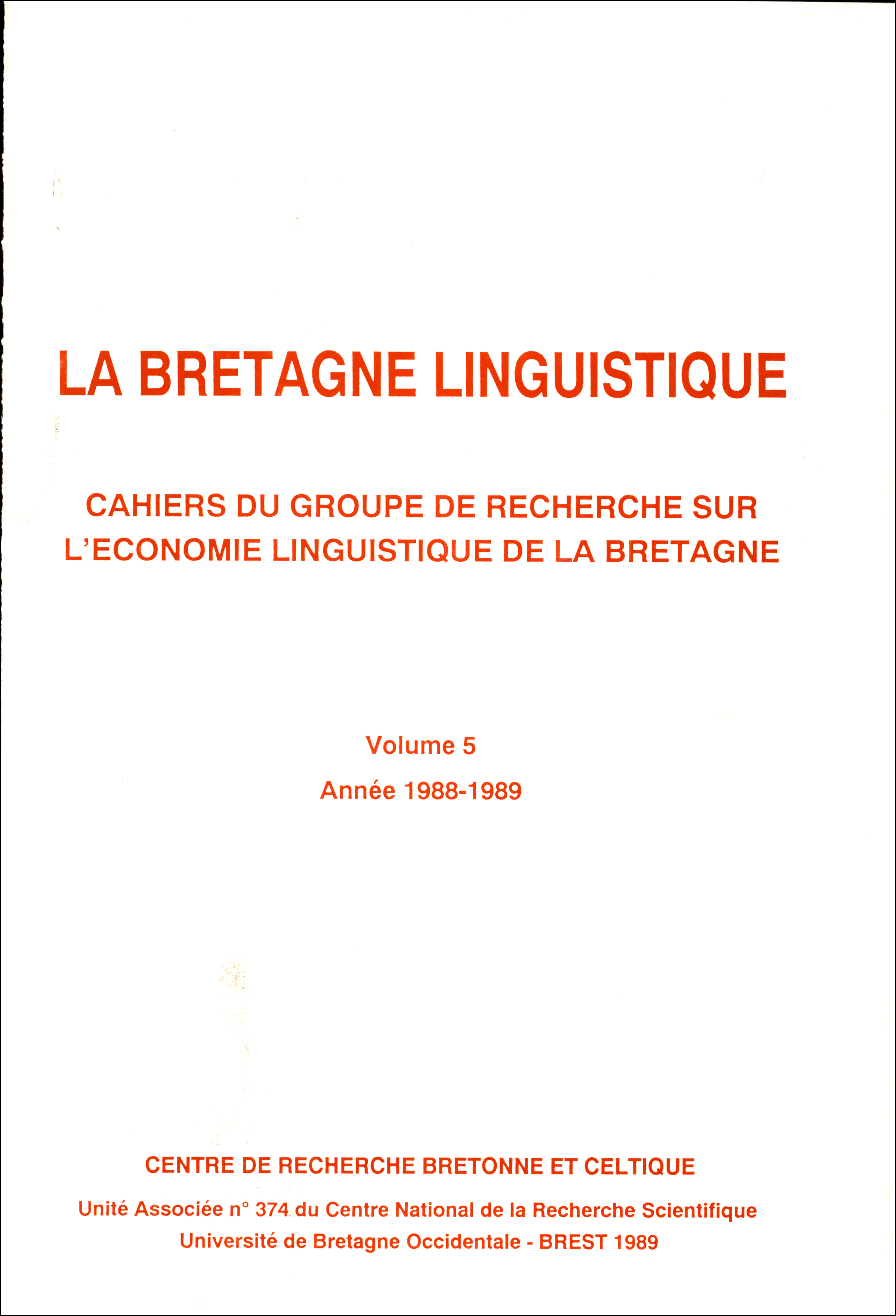 La Bretagne linguistique n° 5
