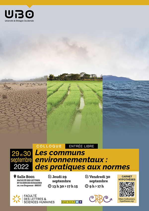 Affiche du colloque Les communs environnementaux : des pratiques aux normes