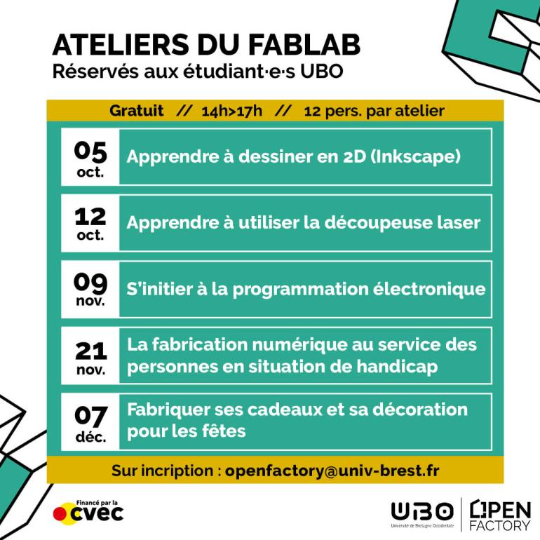 Ateliers du Fablab UBO