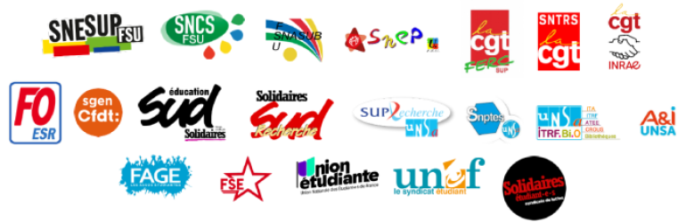 logos intersyndicale ESR