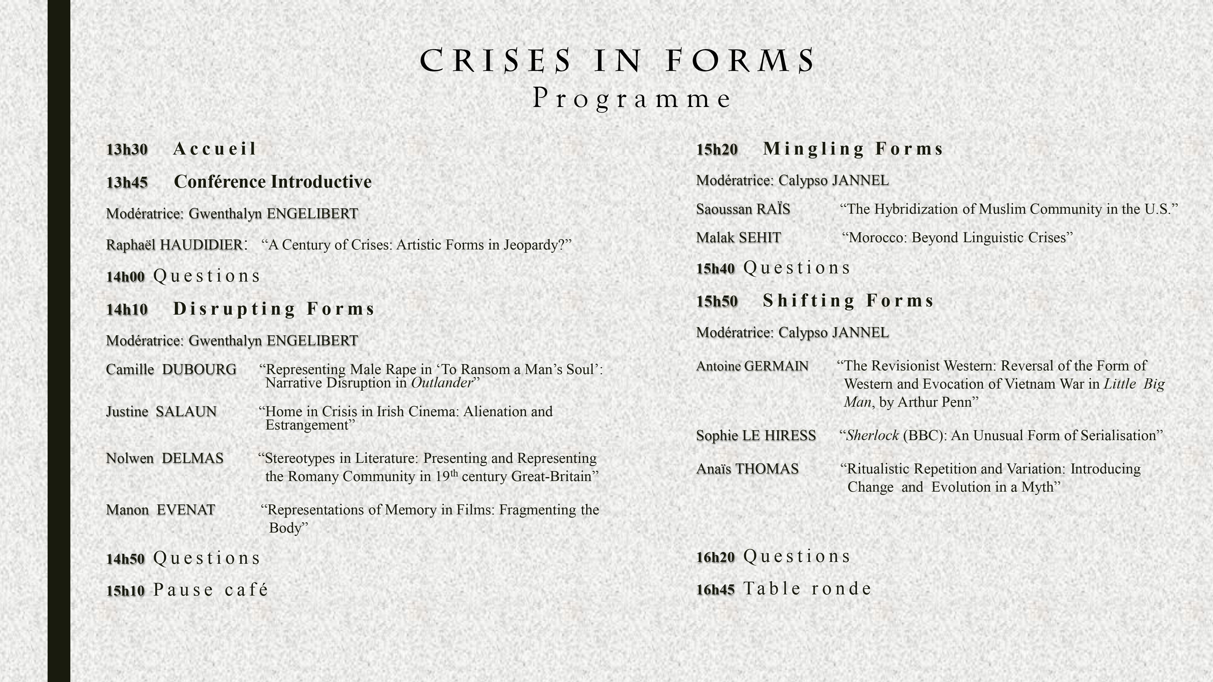 Crises in forms