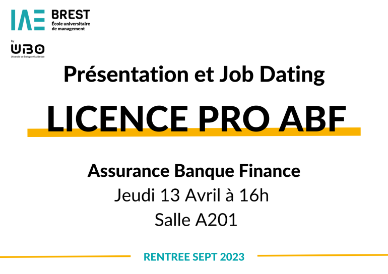 Job dating Licence Pro Assurance Banque Finance