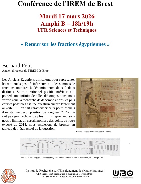 Affiche de la conférence de Bernard Petit