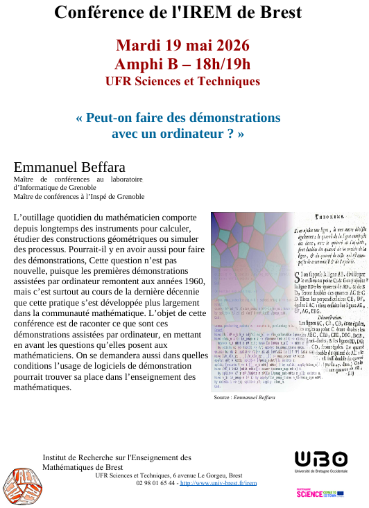 Affiche de la conférence d'Emmanuel Beffara