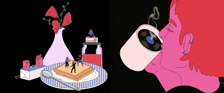 personne buvant n café
