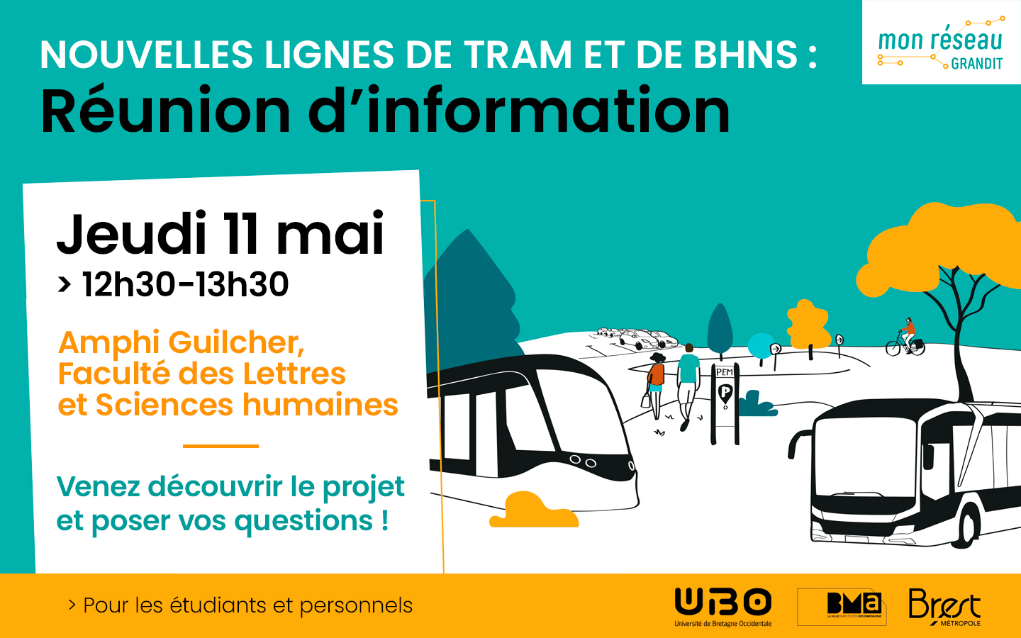Affiche réunion d'nformation sur le tramway