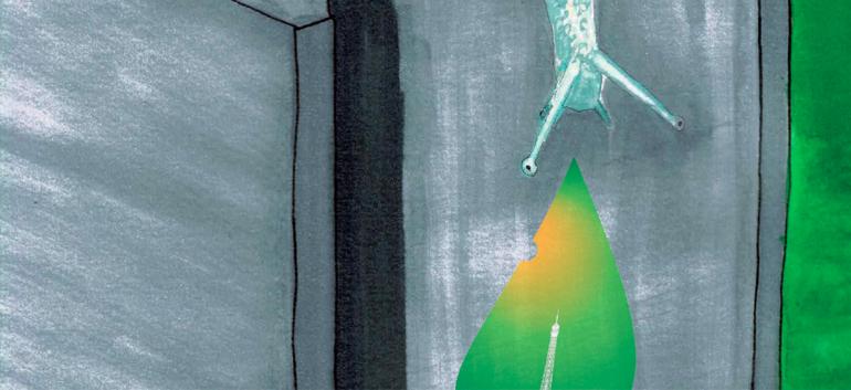 image du colloques sur les transitions représentant un escargot qui regarde le logo de la cop 21