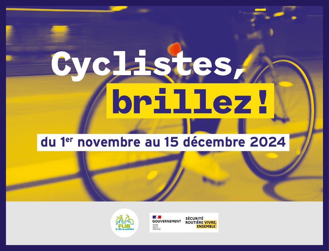Image d'un vélo et inscription cyclistes brillez