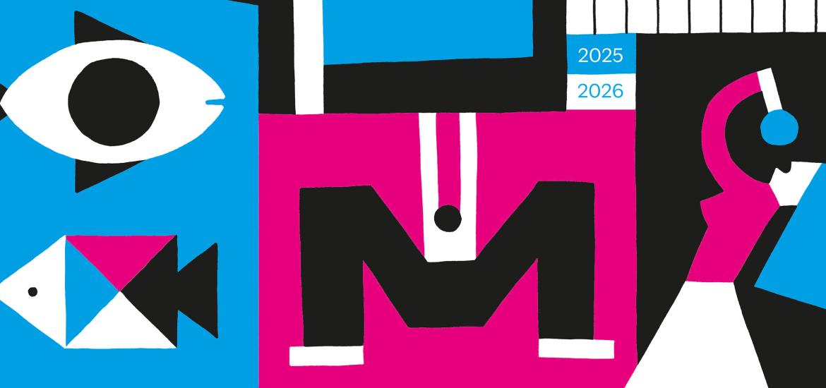 affiche service culture en rose et bleu